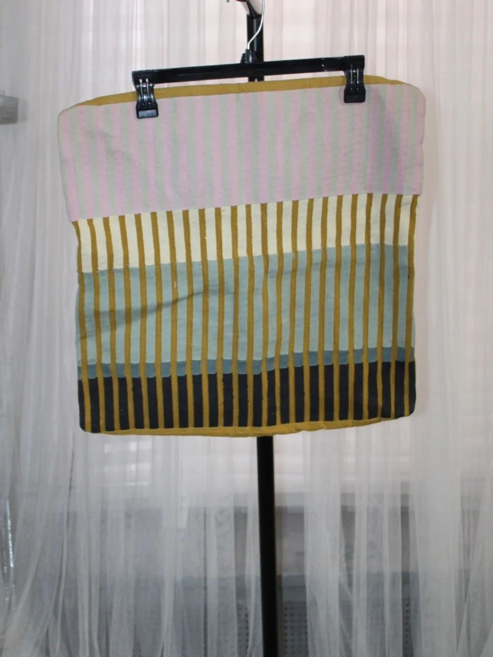 West Elm. Striped Pillow Cover – Blue & Mustard. Sz. 20